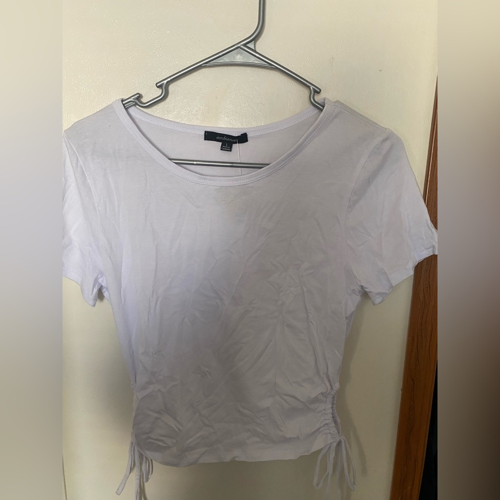 White cropped shirt